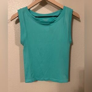 Cute Turquoise Crop Tank Top